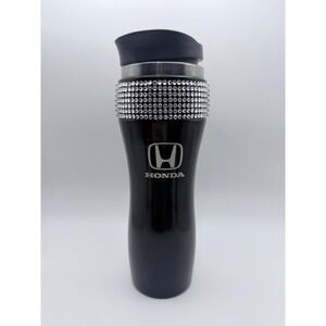 Honda Black Stainless Steel Travel Tumbler Mug Rhinestone Bling Etched Logo